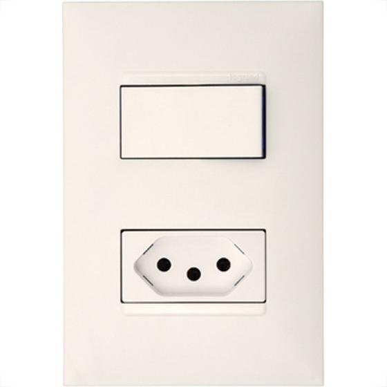 Imagem de Conjunto Pial Plus+ Branco 1 Par+1Tomada 20A 078Bc