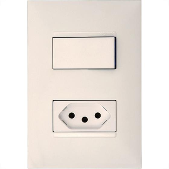 Imagem de Conjunto Pial Plus+ Branco 1 Simp+1Tomada 20A 073Bc