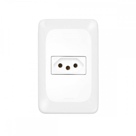 Imagem de Conjunto Pial Pop 4X2 Branco Com Placa (1Tomada 10A) Lgx030