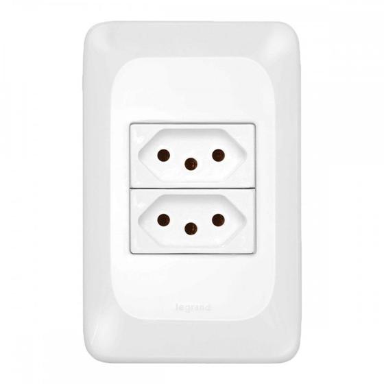 Imagem de Conjunto Pial Pop Modulo Com Placa 4X2 - 2 Tomadas 2P+T. 10A.