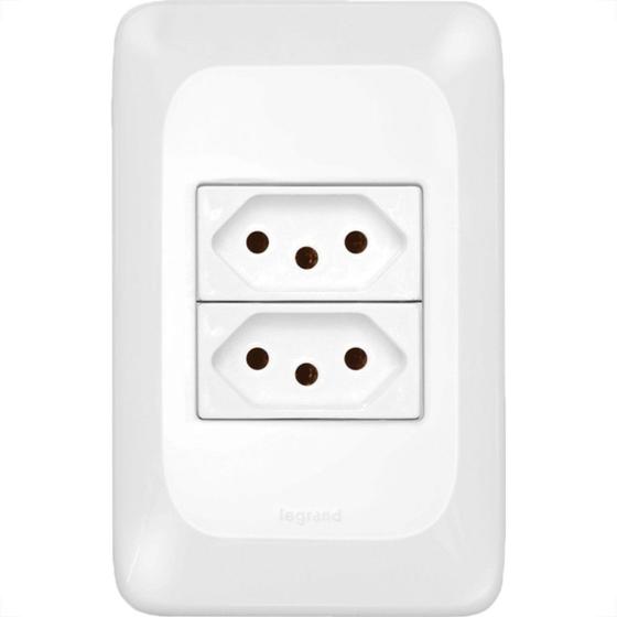Imagem de Conjunto Pial Pop Modulo Com Placa 4X2 - 2 Tomadas 2P+T. 10A.