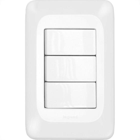 Imagem de Conjunto Pial Pop Modulo Com Placa 4X2 - 3 Simples 10A. - Lgx111