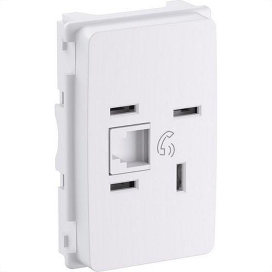 Imagem de Conjunto Pial Zeffia Modulo Com Placa 1 Tomada Telefone Rj11 0125