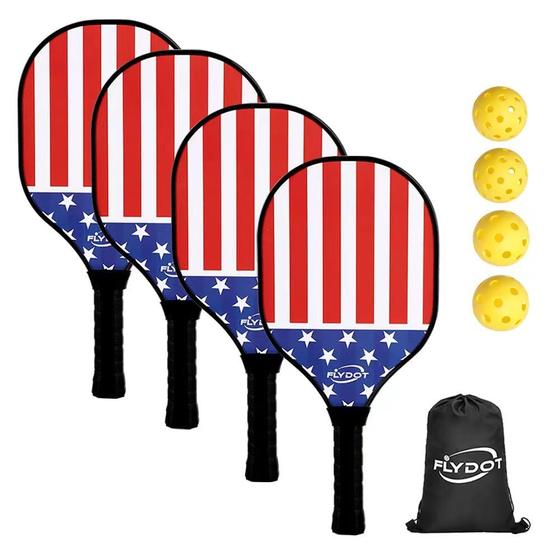 Imagem de Conjunto Pickleball Flydot Paddles com bolas e bolsa de transporte para iniciantes