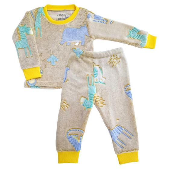 Imagem de Conjunto Pijama Infantil Fleece Peluciado Inverno Quentinho