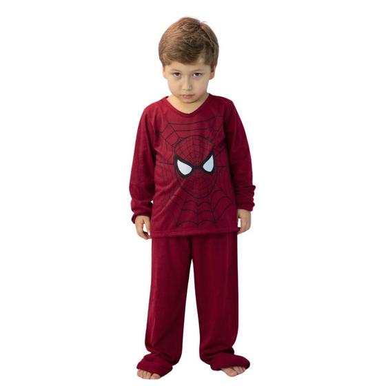 Imagem de Conjunto Pijama Longo Infantil Outono Inverno Super Herói Desenho
