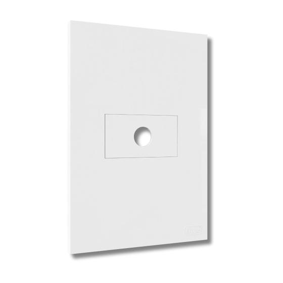 Imagem de Conjunto Placa Com Módulo Furo Passa Fio Recta Branca- B.lux