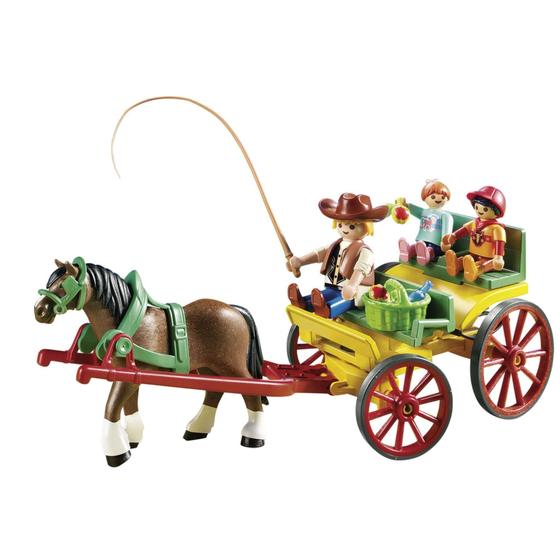 Imagem de Conjunto Playmobil - Carroça Puxada a Cavalo com Bonecos (5 a 12 anos)