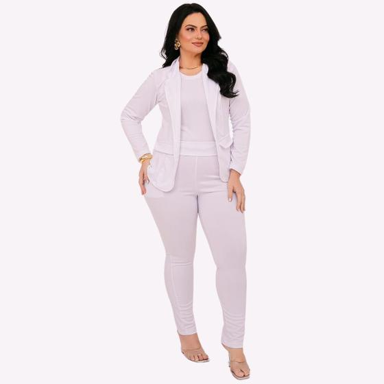 Imagem de Conjunto Plus Size Calça Blazer Alfaiataria Feminino Social