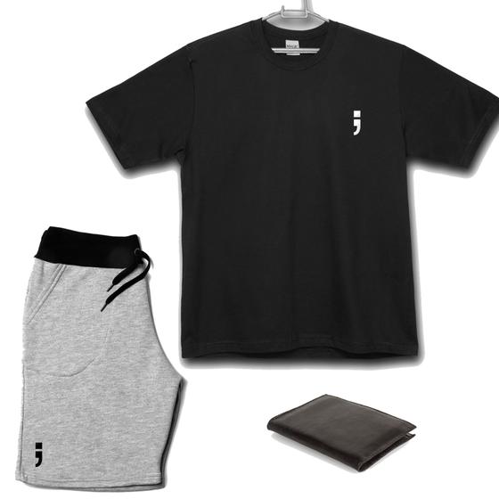 Imagem de Conjunto Plus Size Camiseta e Bermuda Verão Kit com Carteira Ad.Oficial