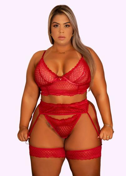 Imagem de Conjunto Plus Size Cinta Liga Hot Girl