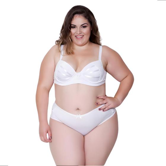 Imagem de Conjunto Plus Size Monique Sutiã Reforçado Com Bojo Calcinha Tradicional
