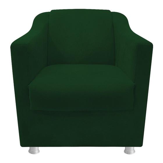 Imagem de Conjunto Poltrona Babel e Puff Dado Sala de Estar Suede Verde - KDAcanto Móveis