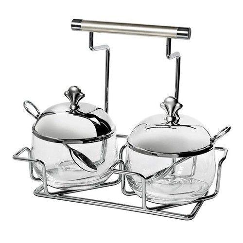 Imagem de Conjunto Porta Condimentos Brinox 3 Peças Argento Inox