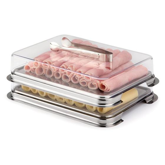 Conjunto Porta-Frios Retangular Vision Inox 3 Peças Forma Menor preço em Conjunto Porta-Frios Retangular Vision Inox 3 Peças Forma