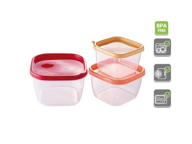 Conjunto Potes Conect Quadrado 3 Peças Menor preço em Conjunto Potes Conect Quadrado 3 Peças