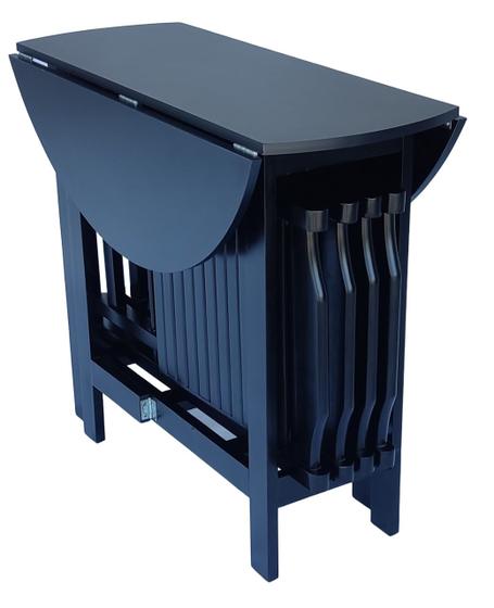 Conjunto Prático Mesa e 4 Cadeiras Dobrável Preto, Bar-Cozinha-Lazer-Varanda ( REDONDA ) Menor preço em Conjunto Prático Mesa e 4 Cadeiras Dobrável Preto, Bar-Cozinha-Lazer-Varanda ( REDONDA )