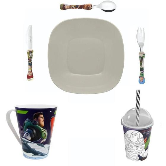 Imagem de Conjunto Pratos Copos E Faqueiro Com 3 Peças - Toy Story - B