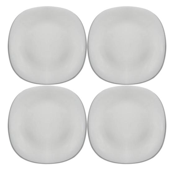 Imagem de Conjunto Pratos Quadrados 4 Uni Resistentes Vidro Temperado