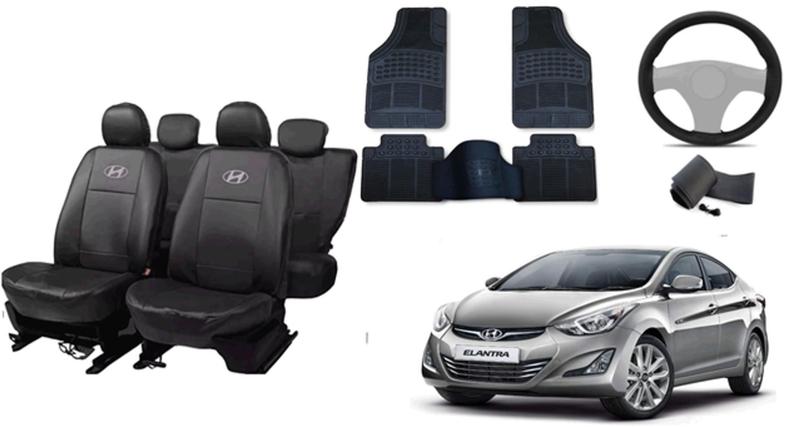 Imagem de Conjunto Premium Capa de Couro + Volante + Tapete Elantra 14-18