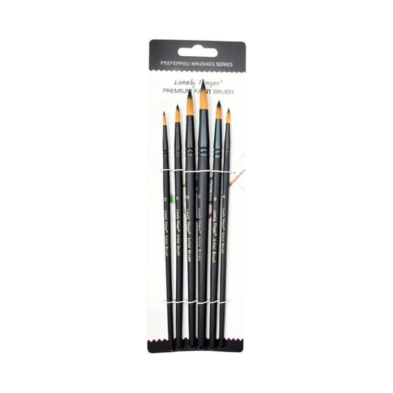 Imagem de Conjunto Profissional de 6 Pincéis Artísticos com Pontas Anti-Derramamento