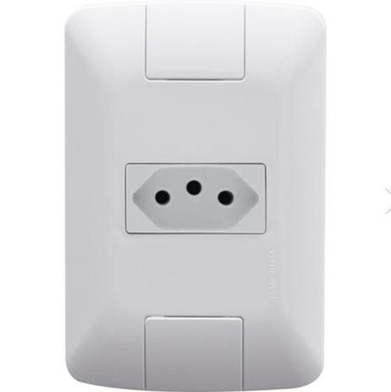 Imagem de Conjunto pronto 1 tomada 2p+t 10a/250v branco - aria