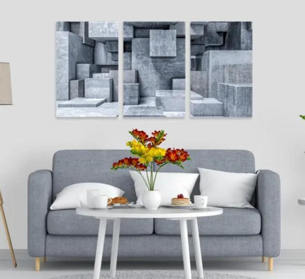 Imagem de Conjunto Quadro Decorativo Cubos Abistratos Geometricos "