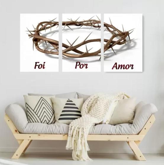 Imagem de Conjunto Quadro Decorativo Foi Por Amor "