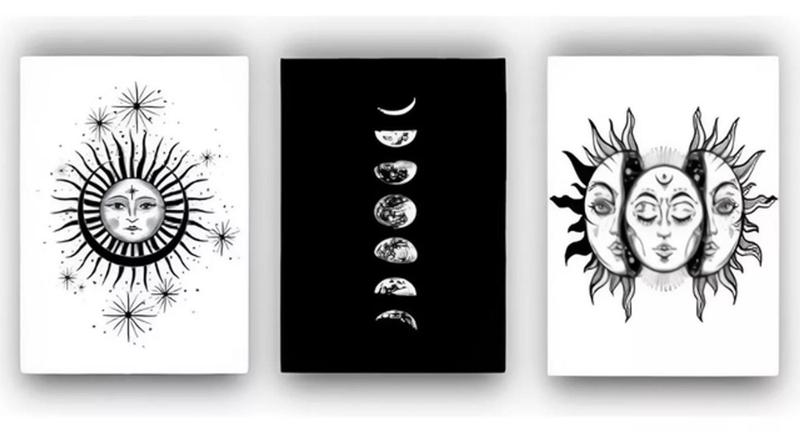 Imagem de Conjunto Quadro Fases Da Lua Sol "