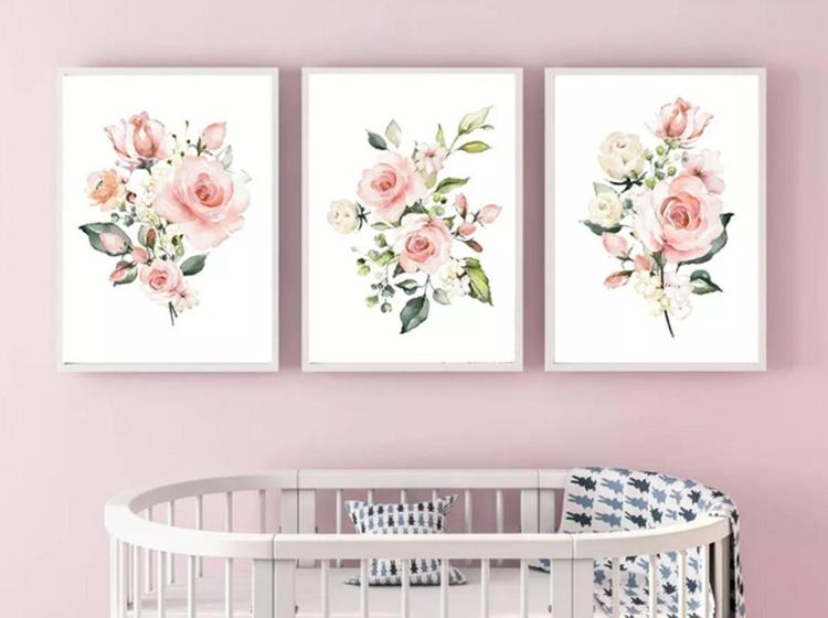 Imagem de Conjunto Quadro Floral Aquarela"