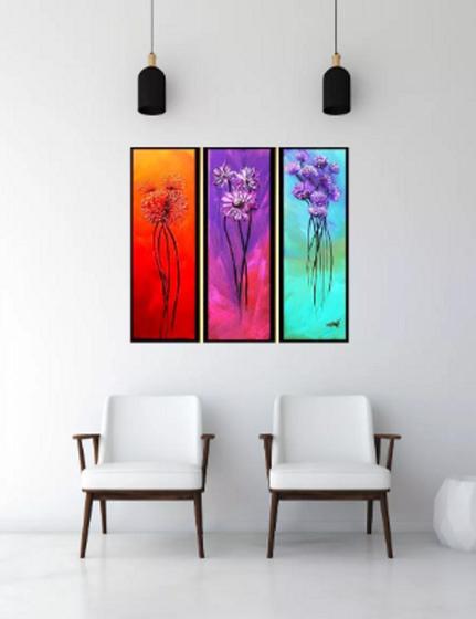 Imagem de Conjunto Quadro Flores Coloridas"