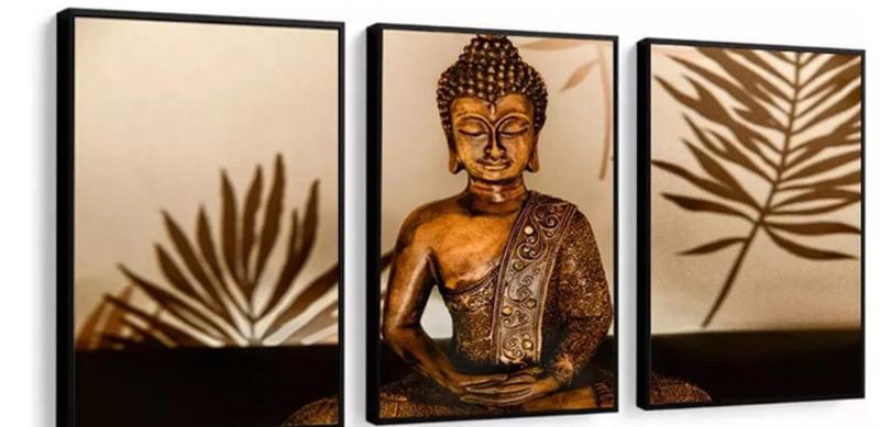 Imagem de conjunto quadros Buda Lindo Quadro Mosaico Zen Spa"