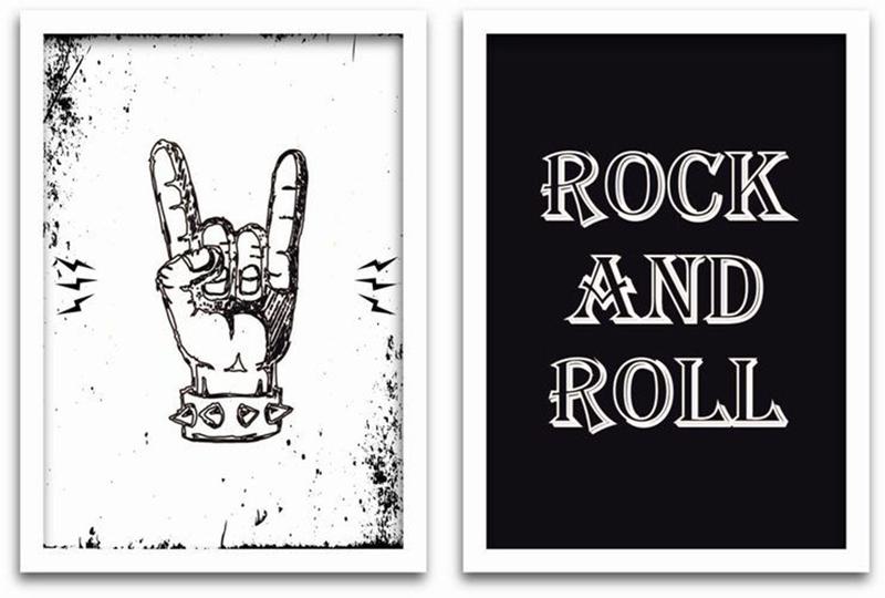 Imagem de Conjunto Quadros Decorativos 2 peças 20x30 Rock and Roll