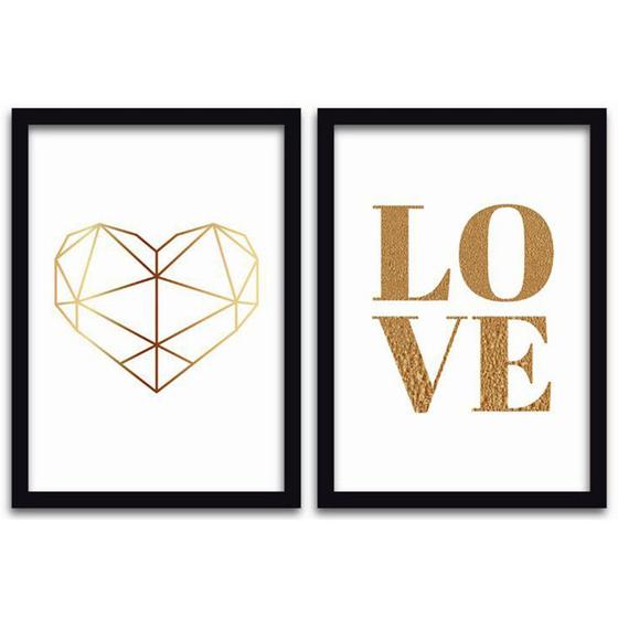 Imagem de Conjunto Quadros Decorativos 2 peças 40x60 Heart & Love