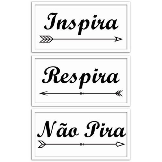 Imagem de Conjunto Quadros Decorativos 3 peças 15x30 Inspira Respira