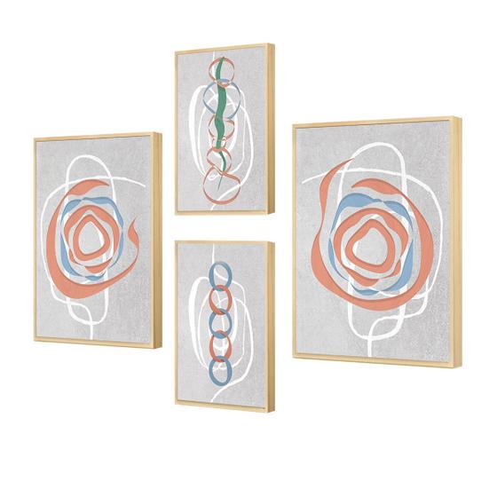 Imagem de Conjunto Quadros Decorativos Abstrato Elegante Para Quarto