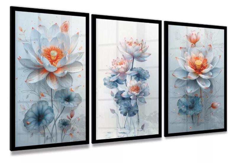 Imagem de conjunto quadros Flores Abstratas"