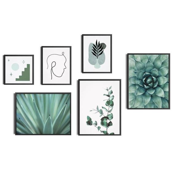 Imagem de Conjunto Quadros Vida E Natureza Arte Botânica Abstrata