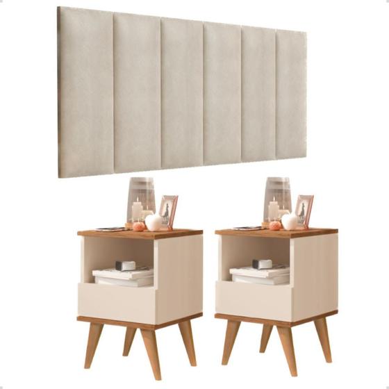 Imagem de Conjunto Quarto 2 Mesas De Cabeceira Pix e1 cabeceira para cama casal 1,40 várias cores ENVIA SOMENTE 01 KIT