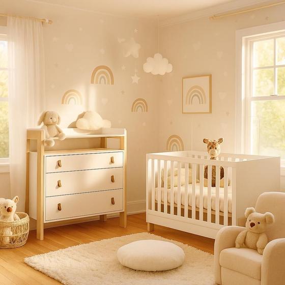 Imagem de Conjunto Quarto Bebê Fantasia Berço Americano Vira Cama e Cômoda