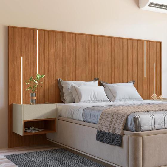 Conjunto Quarto De Casal Completo Palermo Com Leds Cedro Linho Menor preço em Conjunto Quarto De Casal Completo Palermo Com Leds Cedro Linho