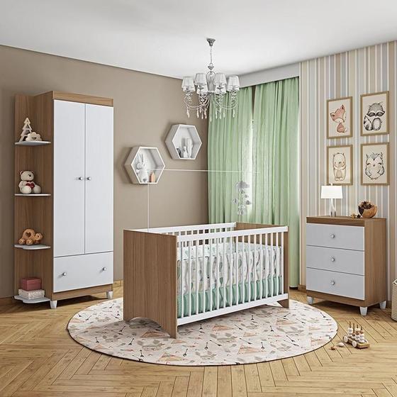 Imagem de Conjunto Quarto Gutti Berço Com Colchão Comoda Guarda Roupa