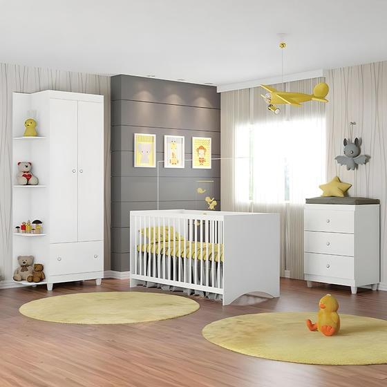 Imagem de Conjunto Quarto Infantil Gutti Berço Comoda e Guarda Roupa