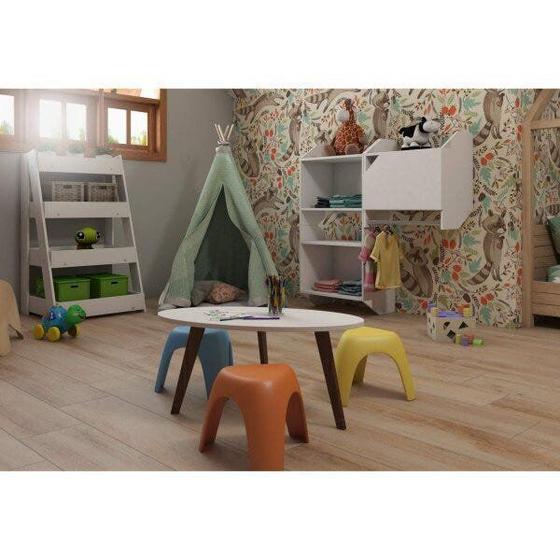 Imagem de Conjunto Quarto Infantil Montessoriano com Armário, Estante e Mesa Confete Espresso Móveis