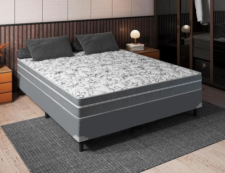Conjunto Queen Colchão e Cama Box RAVENA 158x198x50 Menor preço em Conjunto Queen Colchão e Cama Box RAVENA 158x198x50