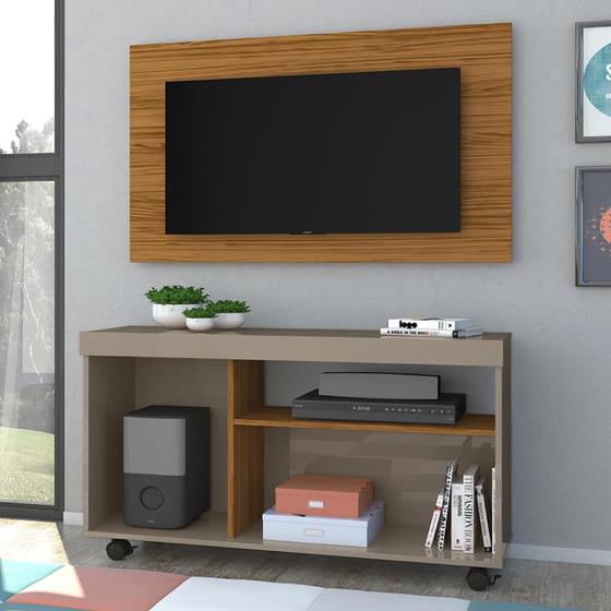 Conjunto Rack com Painel Bruno - Natural/Fendi - MADETEC - Rack ...