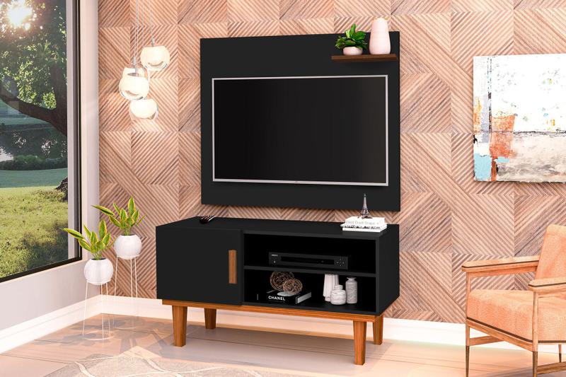 Imagem de Conjunto Rack com Painel TV Denver Preto Canela