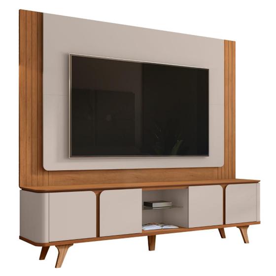 Imagem de Conjunto Rack e Painel para TVs de 60" Burke Cedro Off White