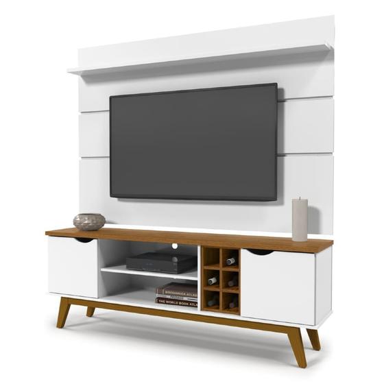 Imagem de Conjunto Rack e Painel Prism para Tv de até 60" Branco Cumaru Patrimar 