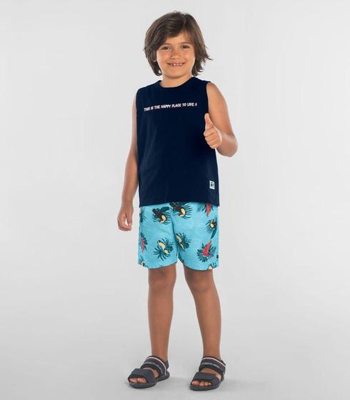 Imagem de Conjunto Regata com Bermuda Rovitex Kids Azul